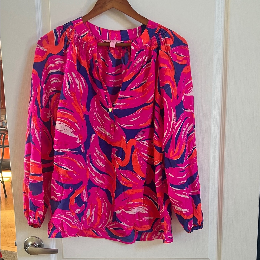 Lilly Pulitzer Pink and Orange Blouse - Picture 4 of 4